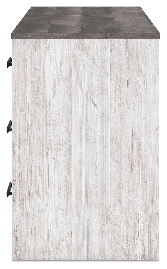 Shawburn - Home Office Desk - White / Dark Charcoal Gray