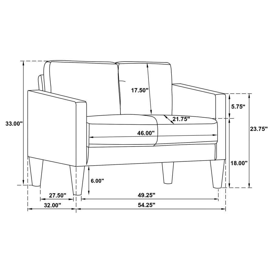 Ruth - Upholstered Track Arm Sofa Set