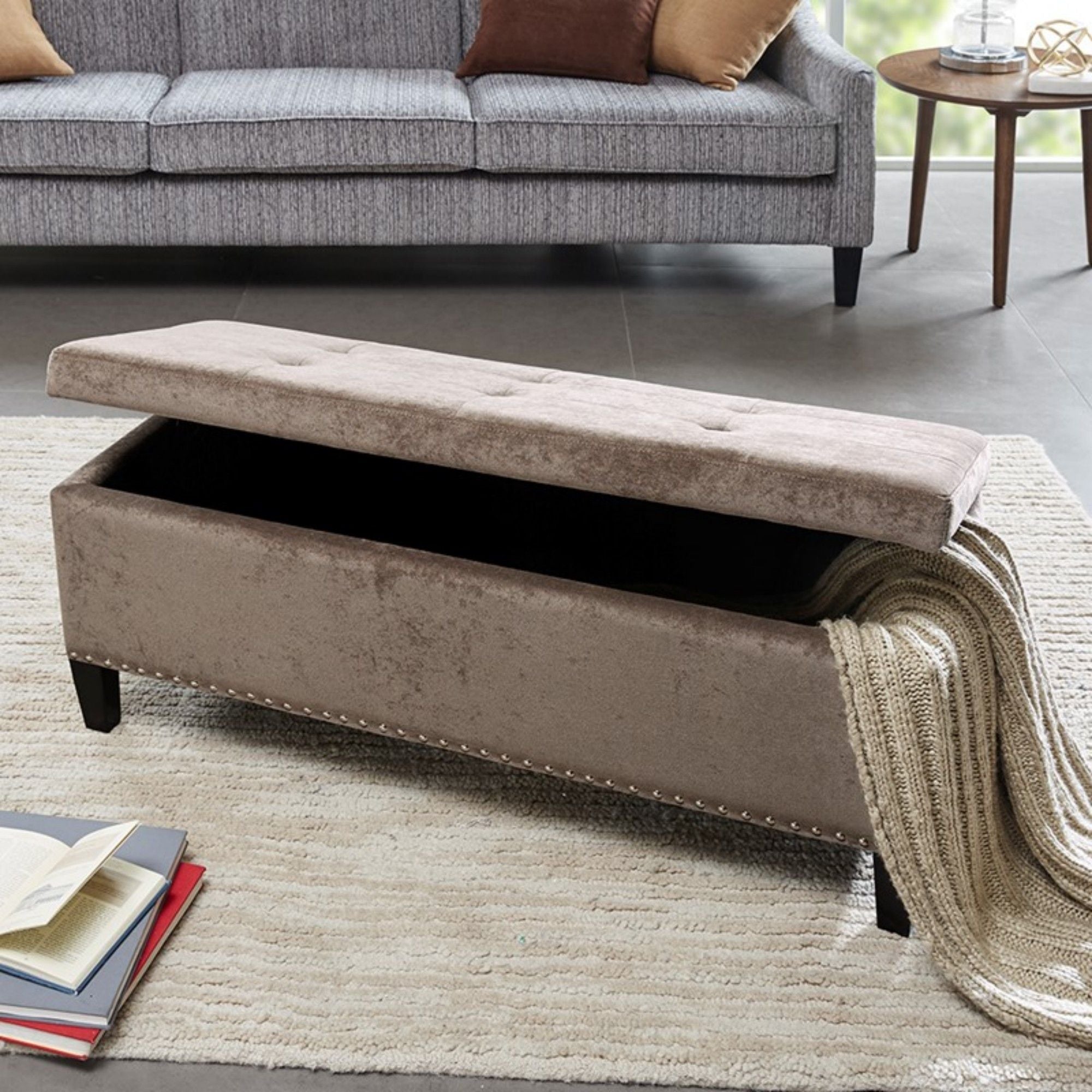 Modern Tufted Top Soft Close Storage Bench