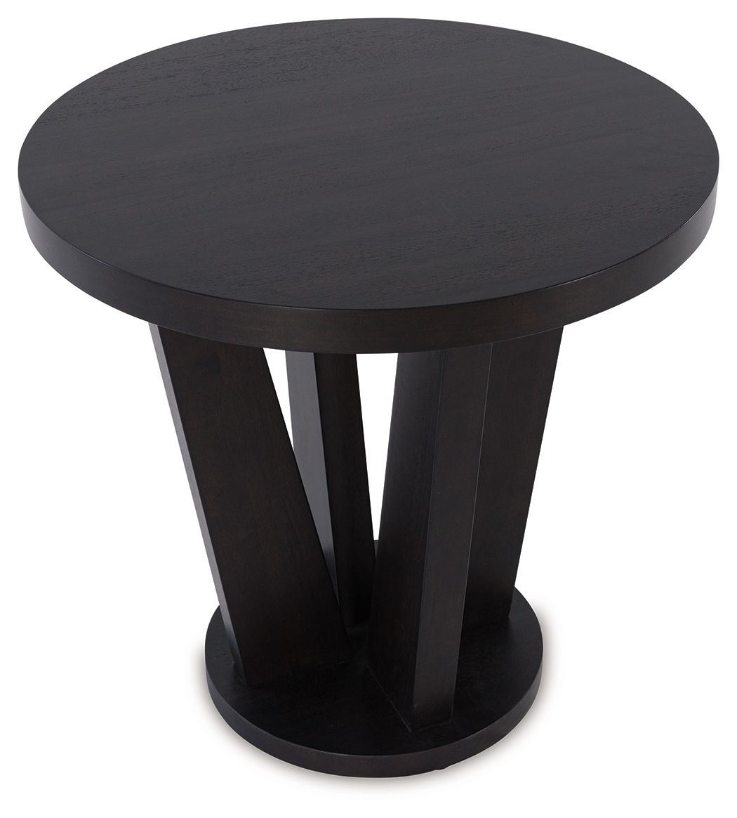 Signature Design by Ashley® Chasinfield - Dark Brown - Round End Table | Meri Furniture