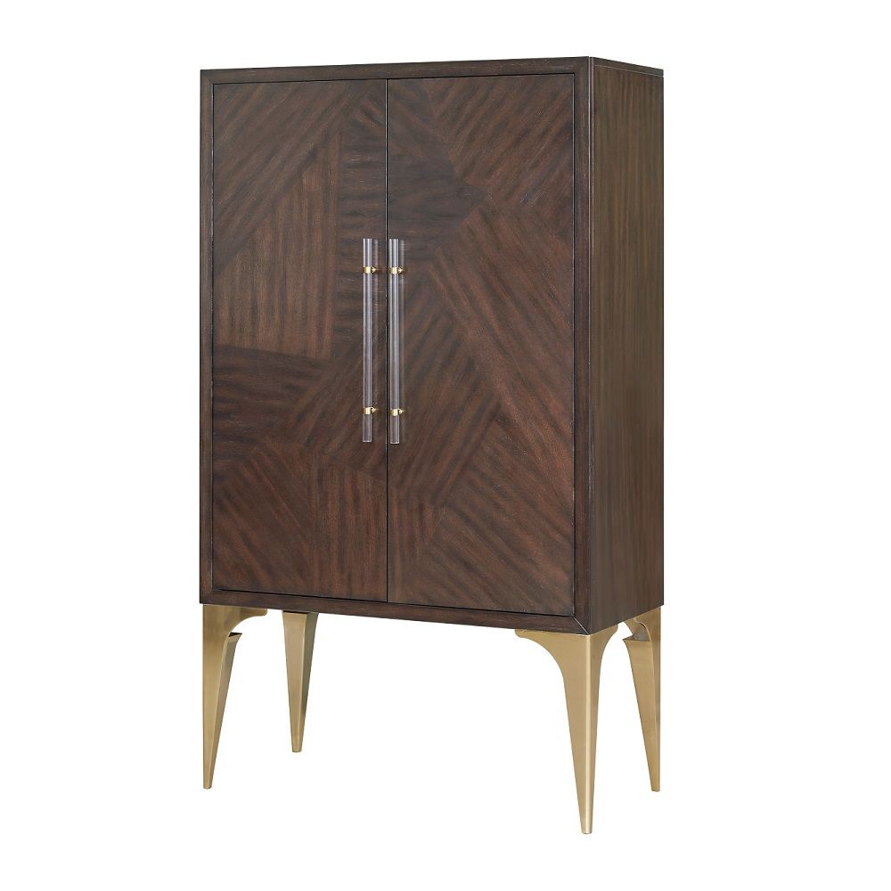 ACME Andy - Bar Cabinet - Brushed Brown Oak Champagne | Meri Furniture