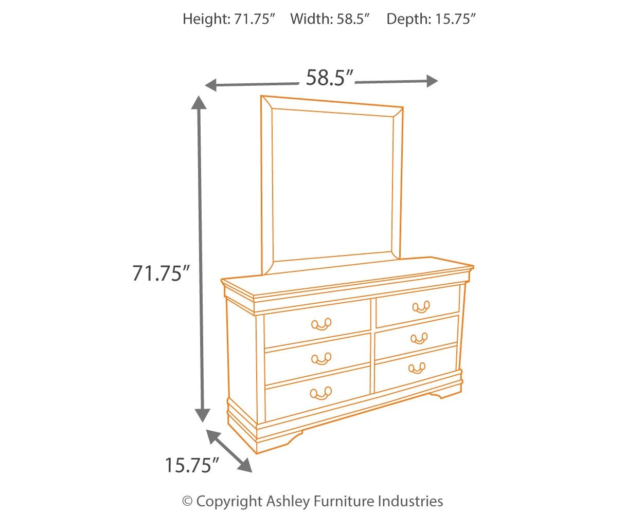 Signature Design by Ashley® Alisdair - Dresser, Mirror, Sleigh Bed | Meri Furniture