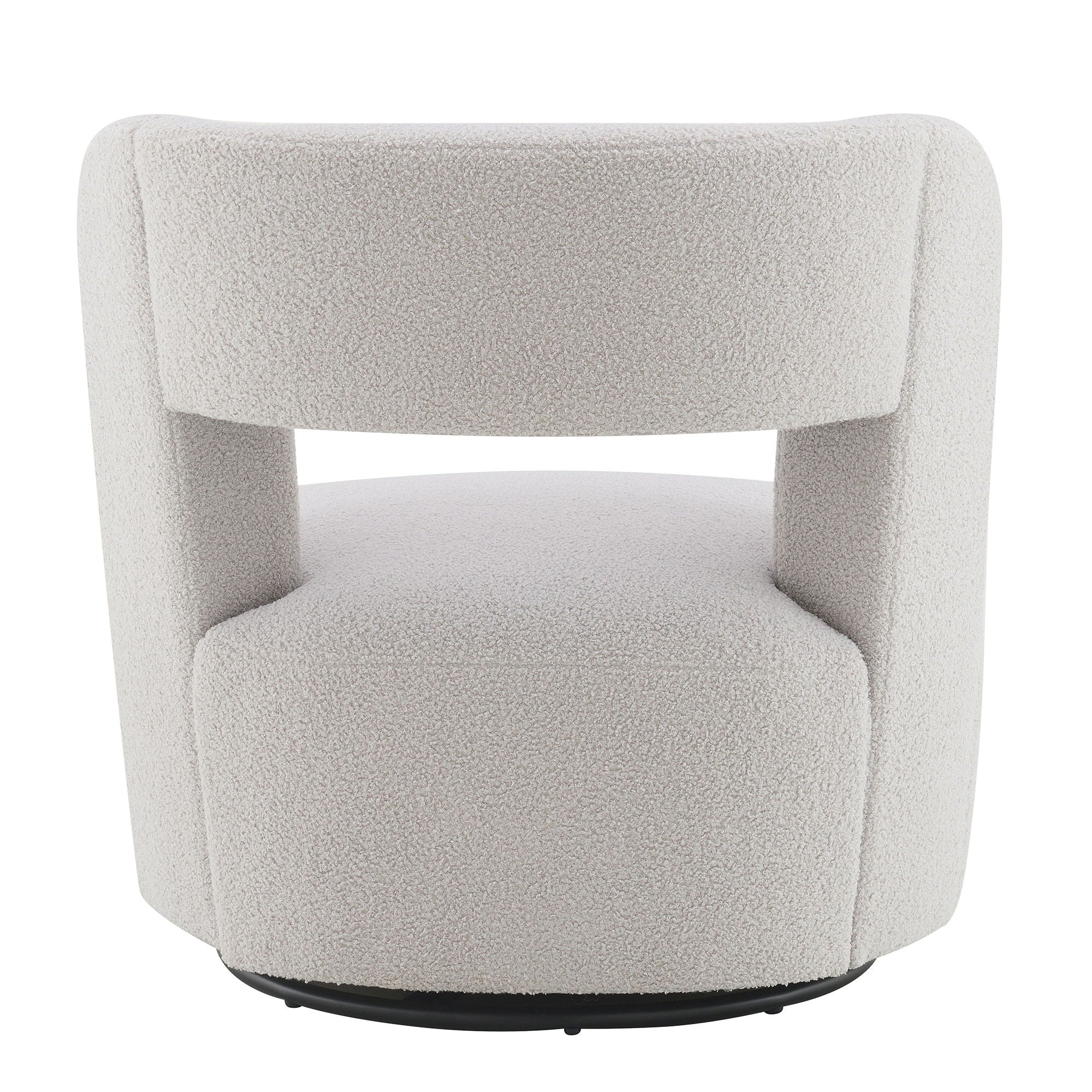 Swivel Comfy Round Barrel Chair With Soft Teddy Fabric For Living Room