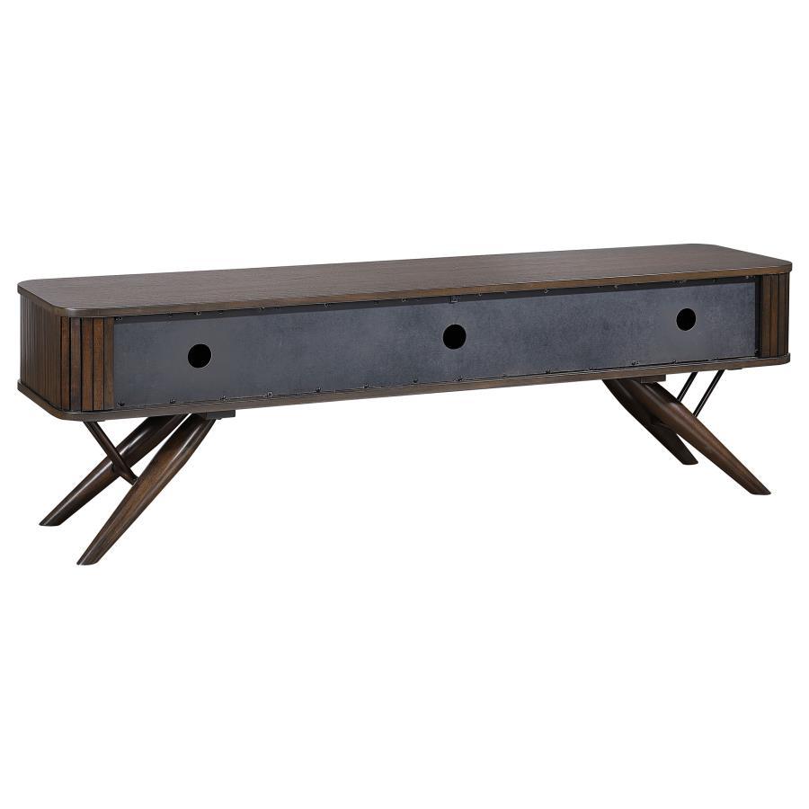 Valna - Wood TV Stand With Sliding Doors - Walnut