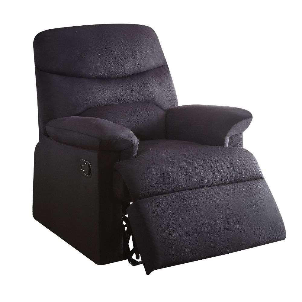 ACME The lovely Arcadia recliner offers comfort, style and value for any home. A smooth microfiber seat cushion provides relaxation from seat to toe with an easy to reach external handle for operating the reclining mechanism. | Meri Furniture