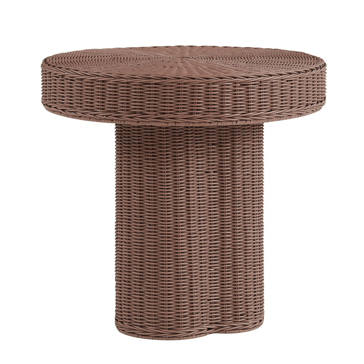 Sarova 20 Inch Natural Rattan Round Pedestal Side Table by Modway