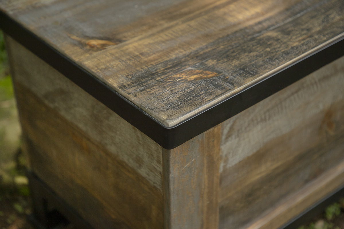 International Furniture Direct Antique Gray - Trunk - Gray / Brown | Meri Furniture