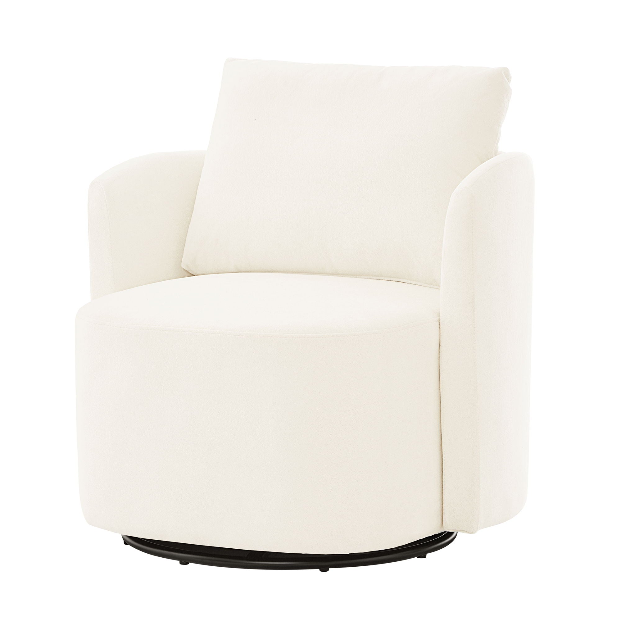 360° Modern Swivel Chair With Upholstered Curved Design