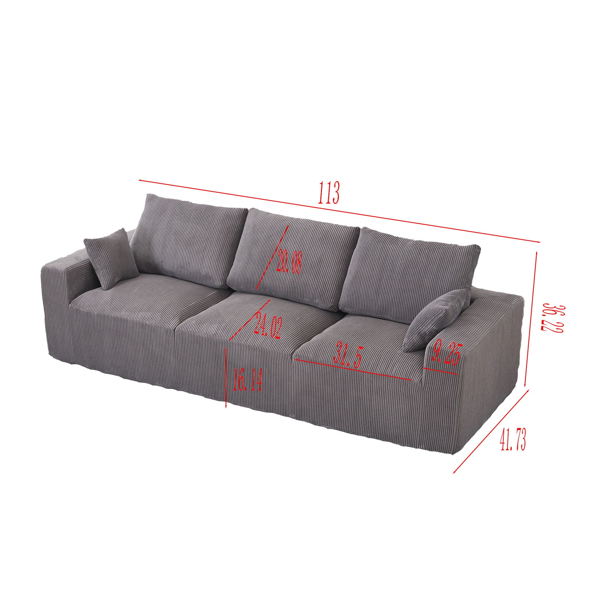 Modular Sectional Sofa With Ottoman, USB And Type C Charger, Petal Armrest Design