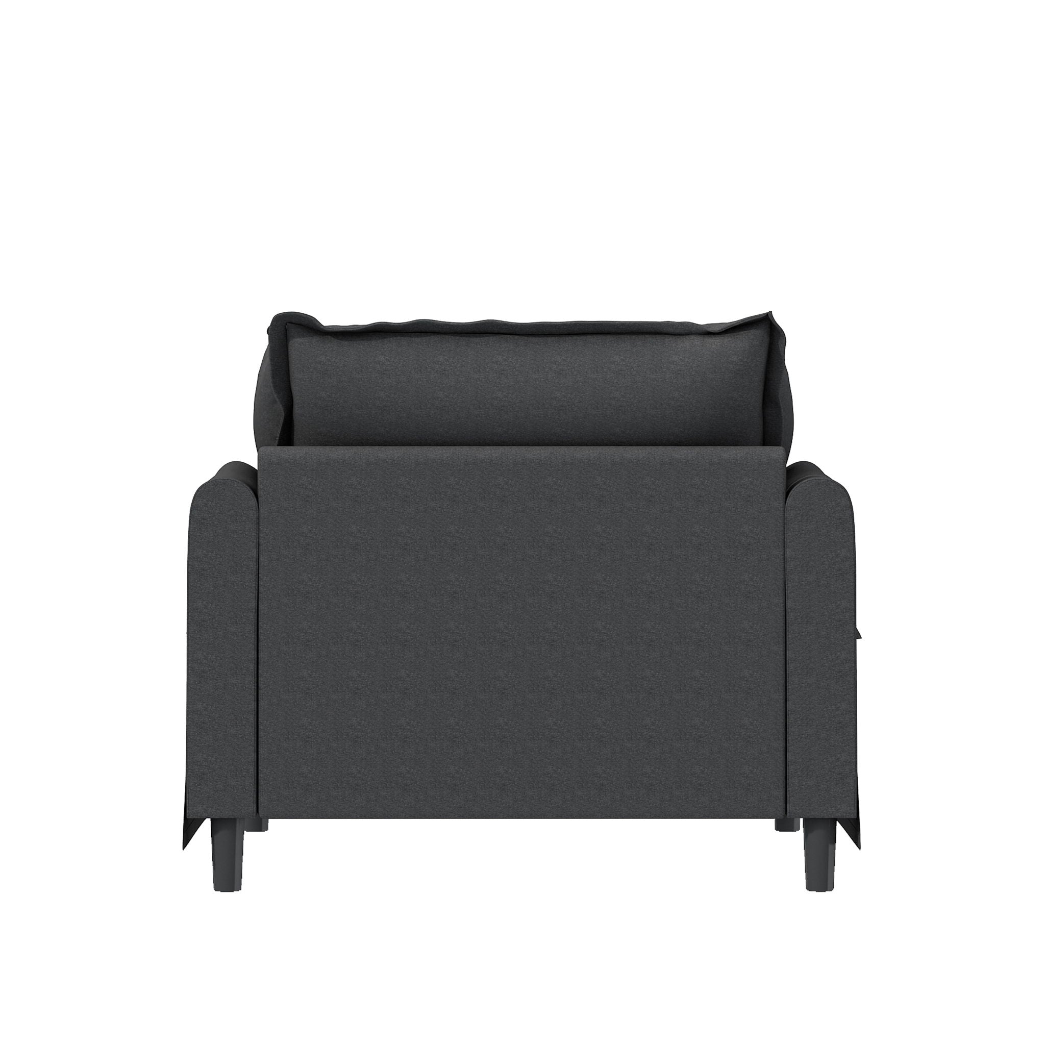 Oversized Single Seat Sofa Module For Modular Sectional Wide Seat, Armchair With Pillows Modern Upholstered Comfy Single Couch Lounge