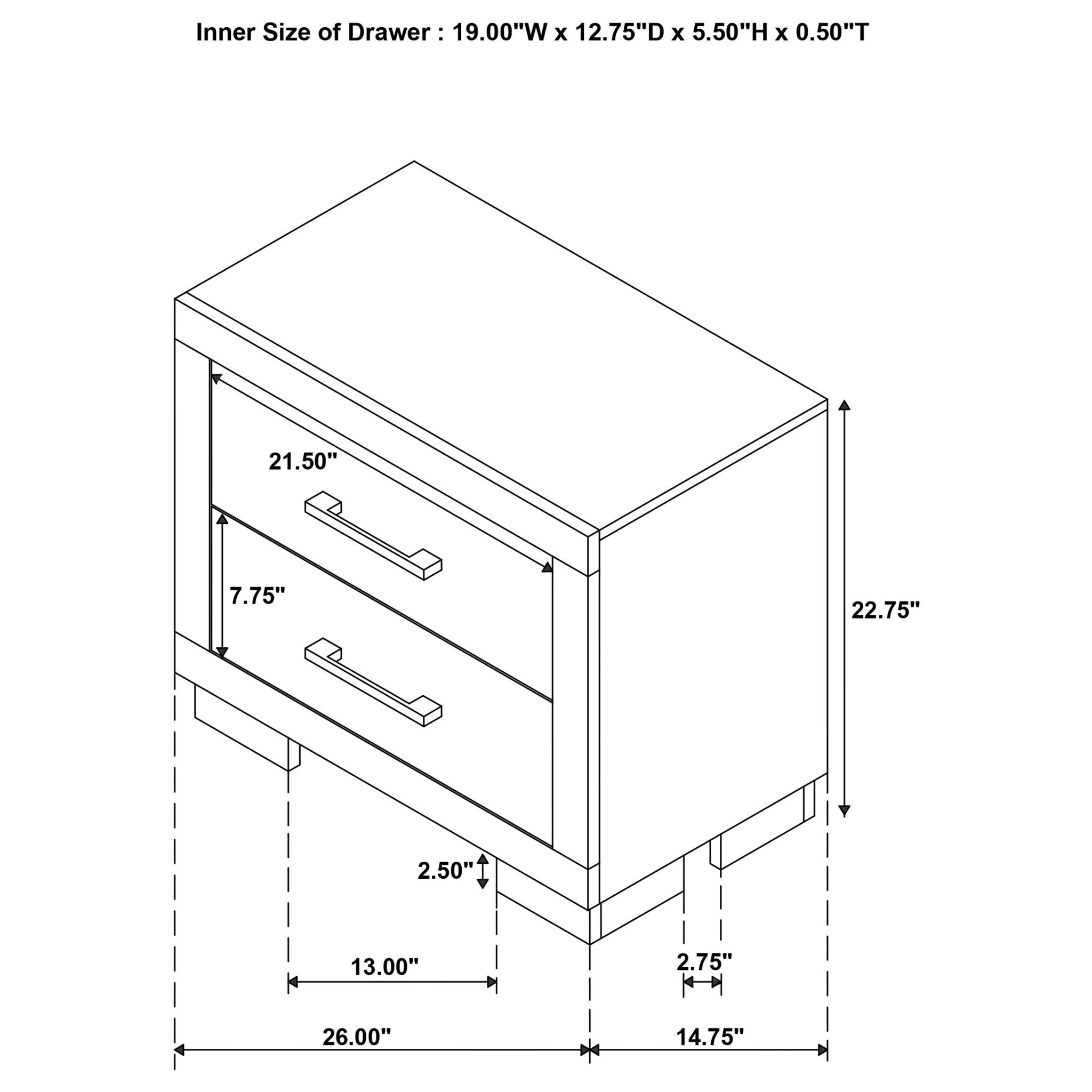 Jessica 5-piece Eastern King LED Bedroom Set Snow White
