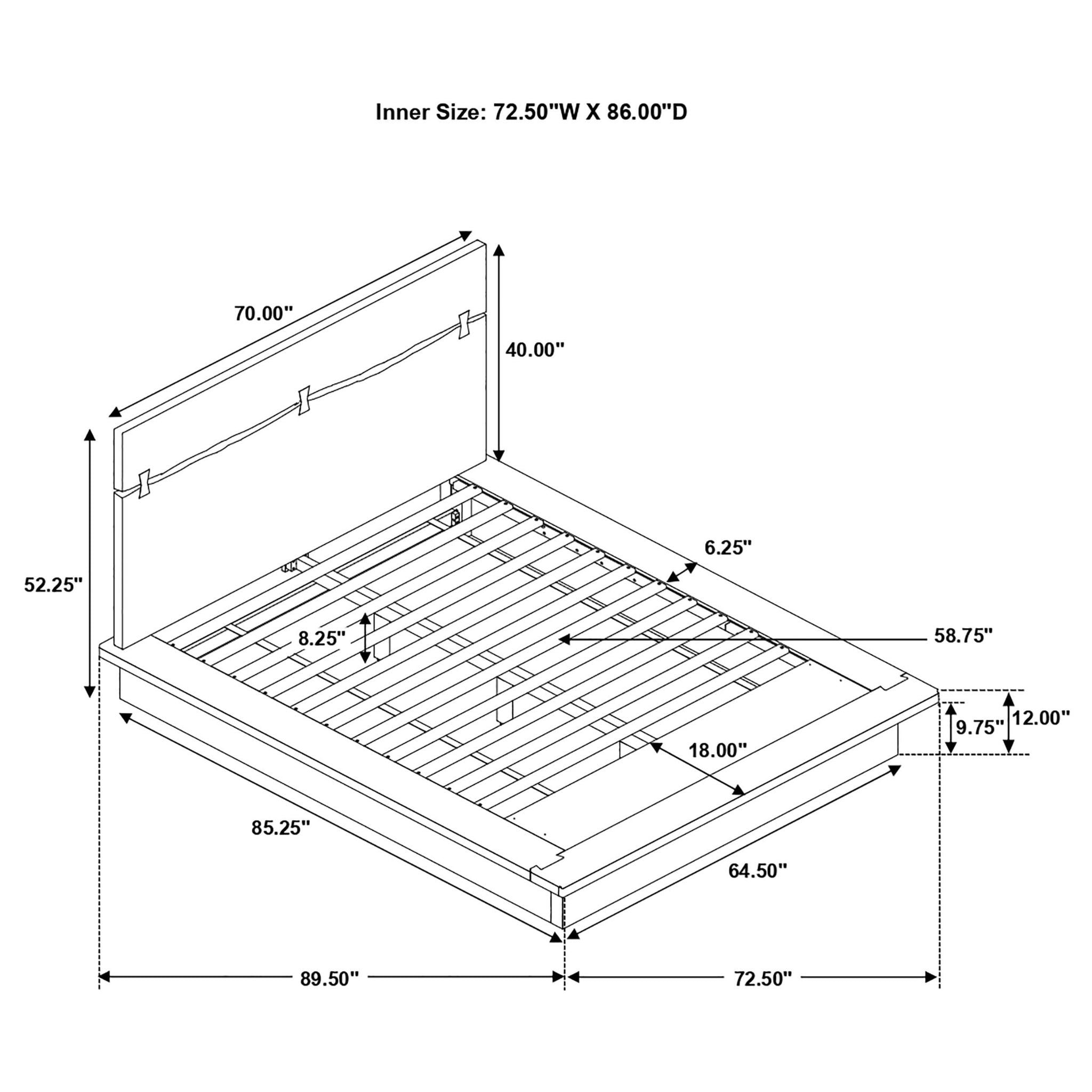 Winslow Wood Queen Panel Bed Smokey Walnut and Coffee Bean