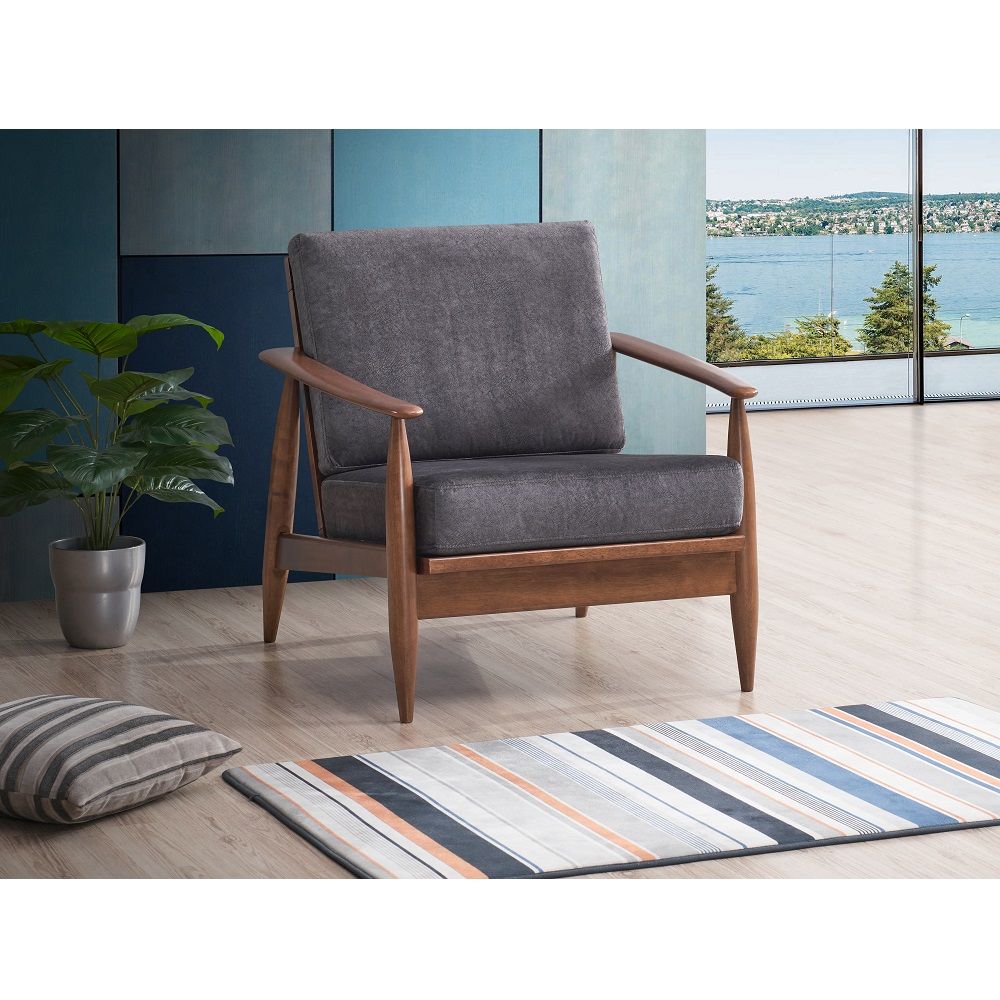 ACME Alisa - Accent Chair - Charcoal & Brown | Meri Furniture