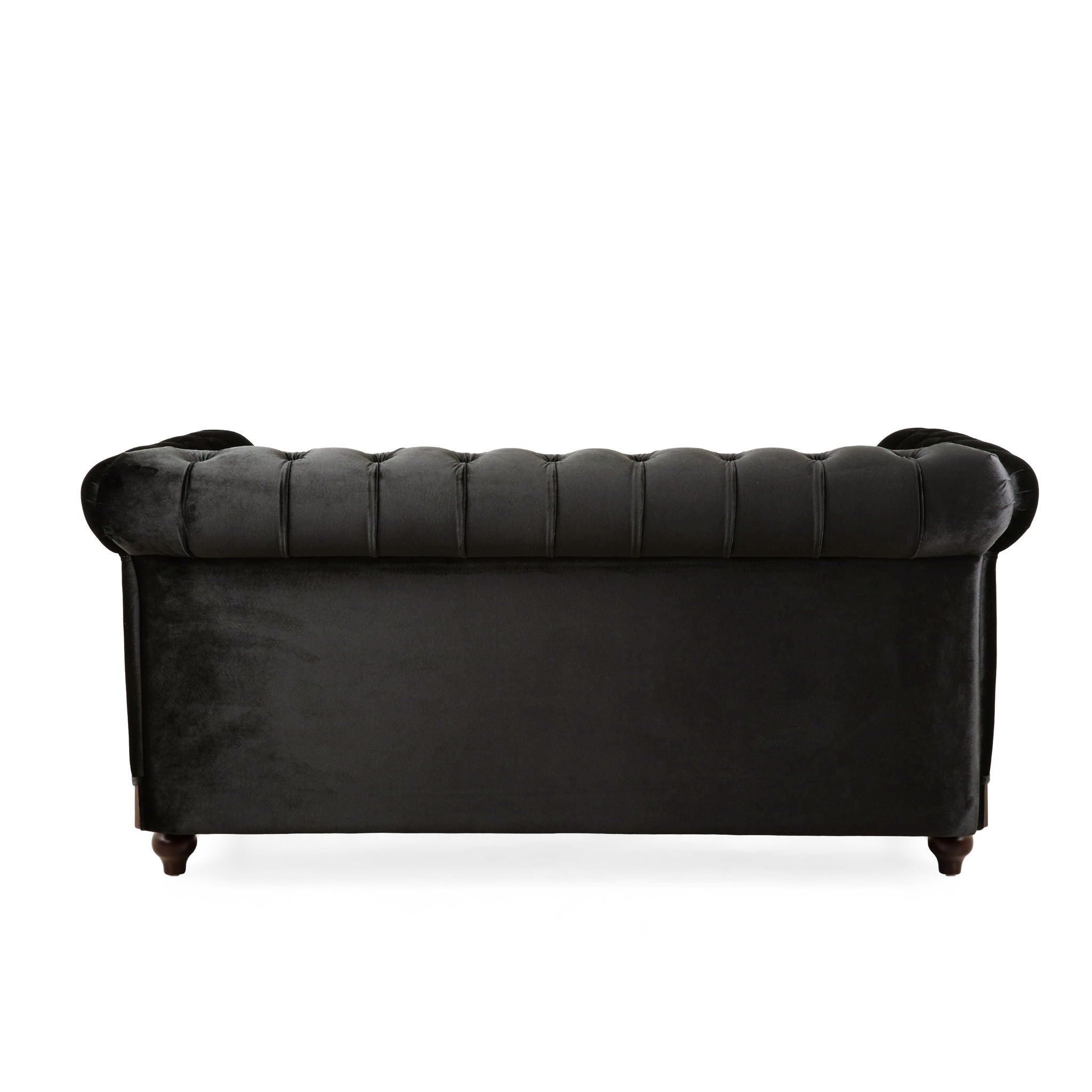 Chesterfield Velvet Loveseat Sofa, 2 Person Rolled Arm Upholstered Couch