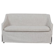 Slip Covered Settee With Casters - Beige