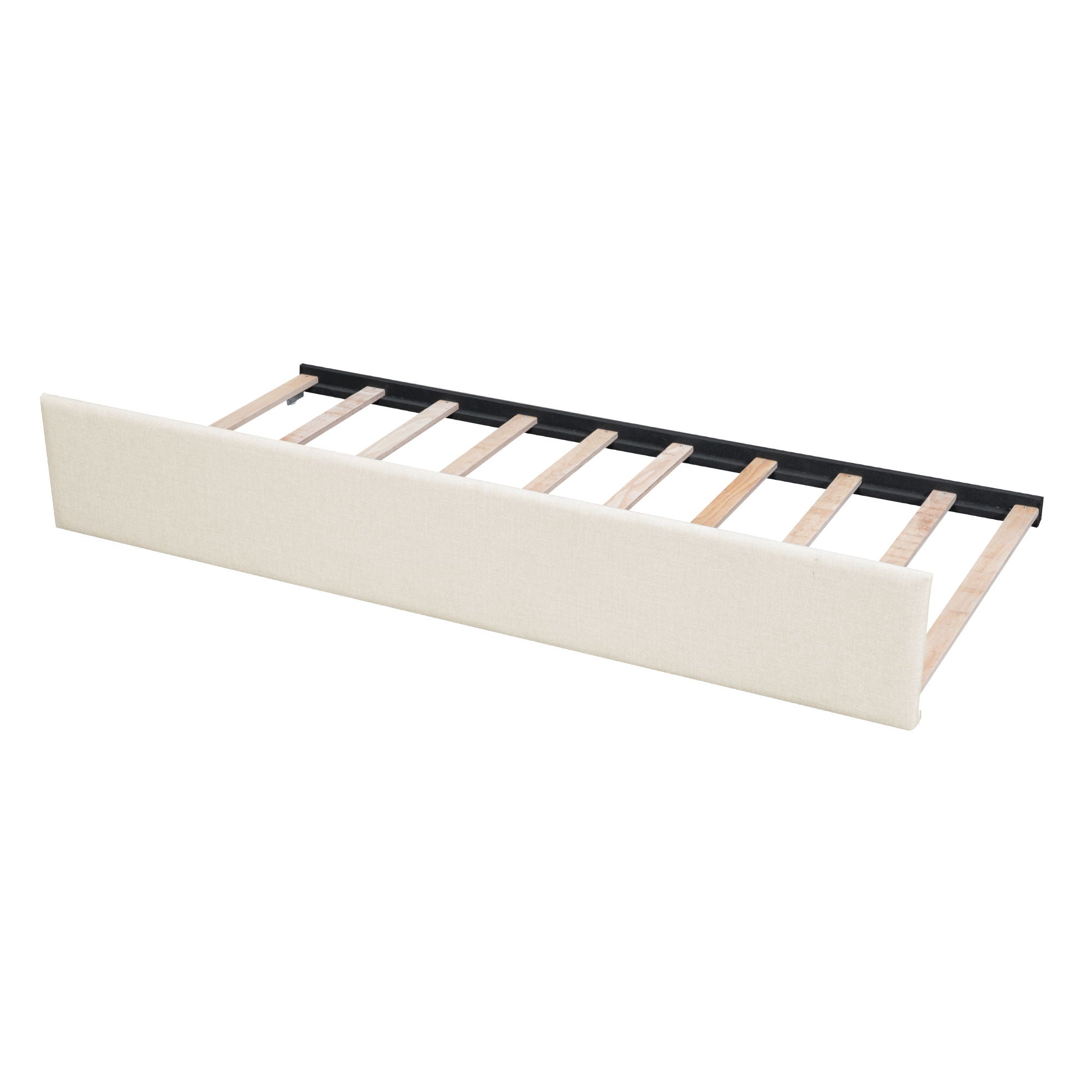 Upholstered Platform Bed With Trundle & Drawers