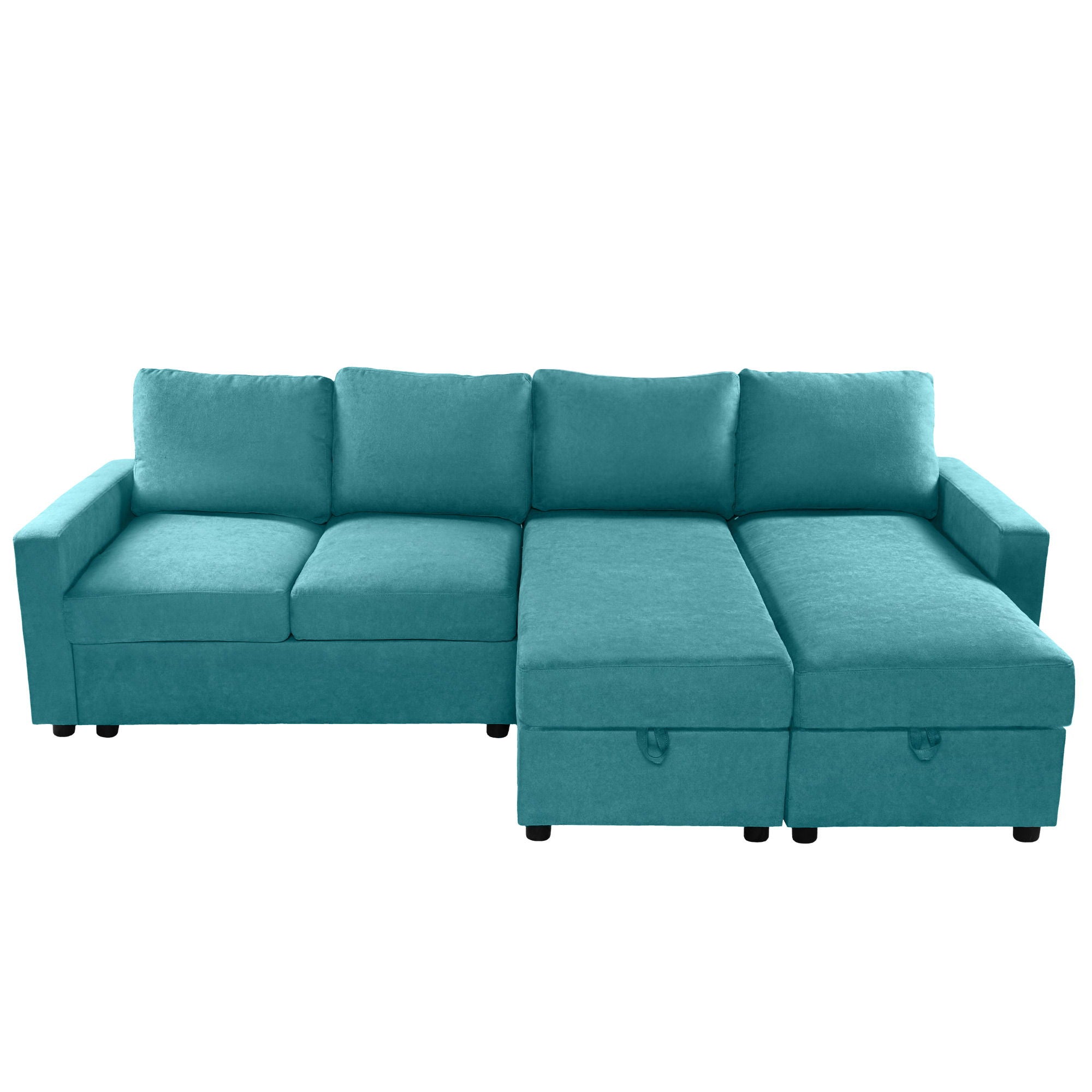 Convertible Sectional Sofa With Storage Chaise Lounges And USB Ports