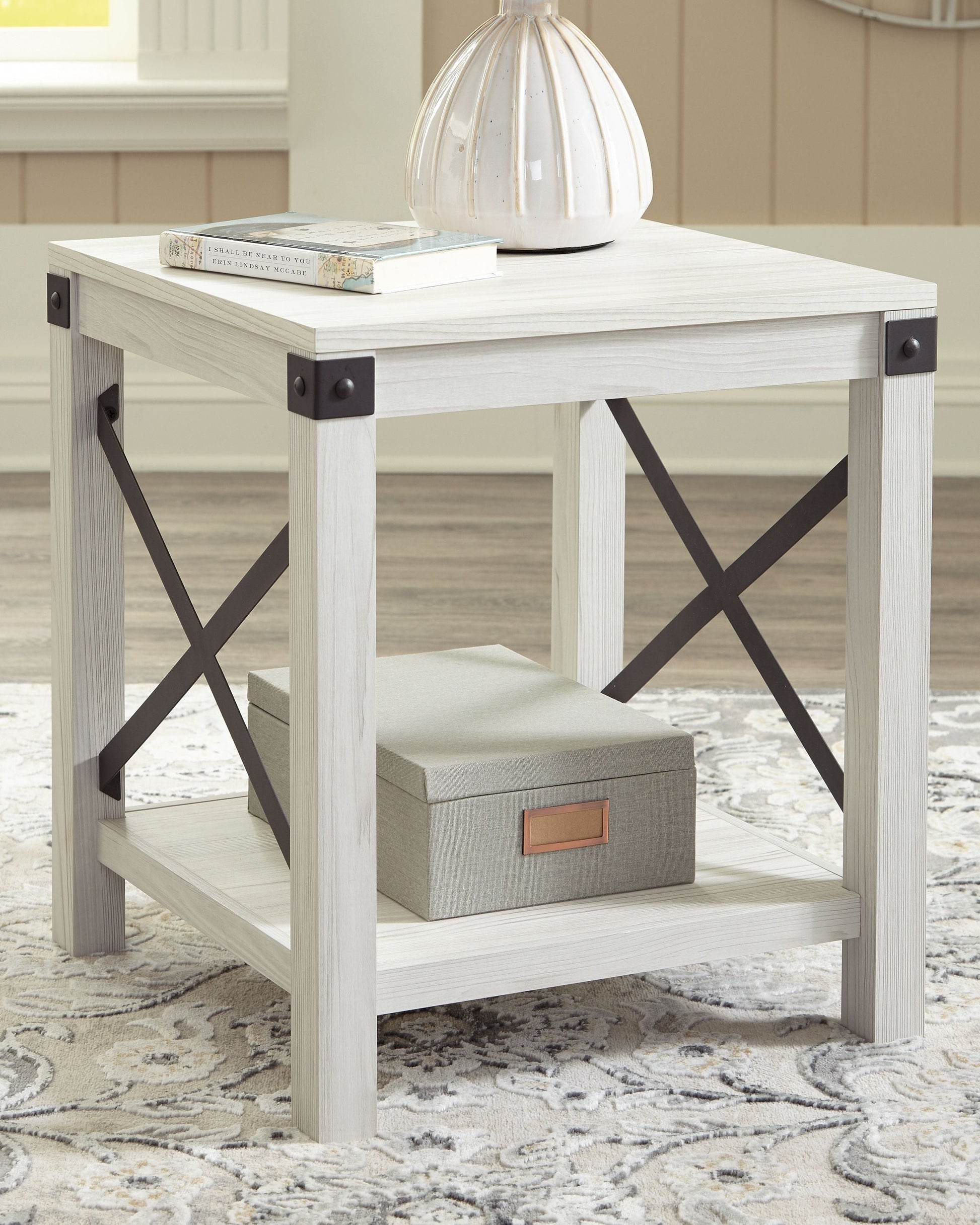 Signature Design by Ashley® Bayflynn - Whitewash - Square End Table | Meri Furniture