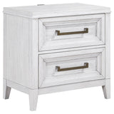 Marielle - 2-Drawer Nightstand Bedside Table - Distressed White