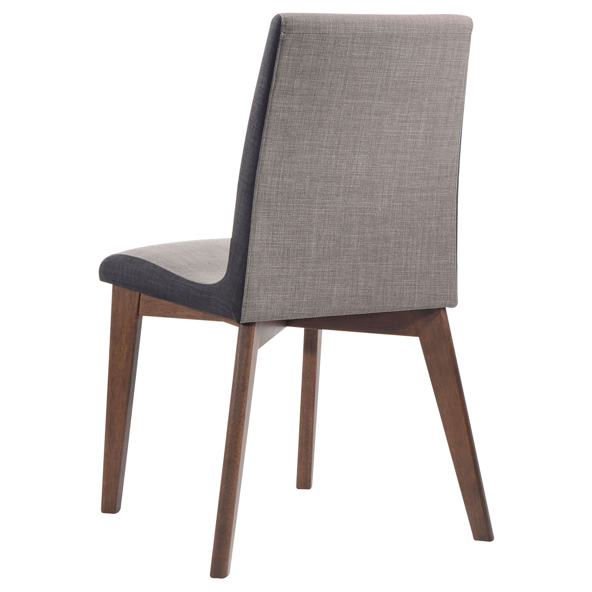 Dining Room Side Chair Set With Sleek Curves And 2 Tone Upholstery - Brown / Gray