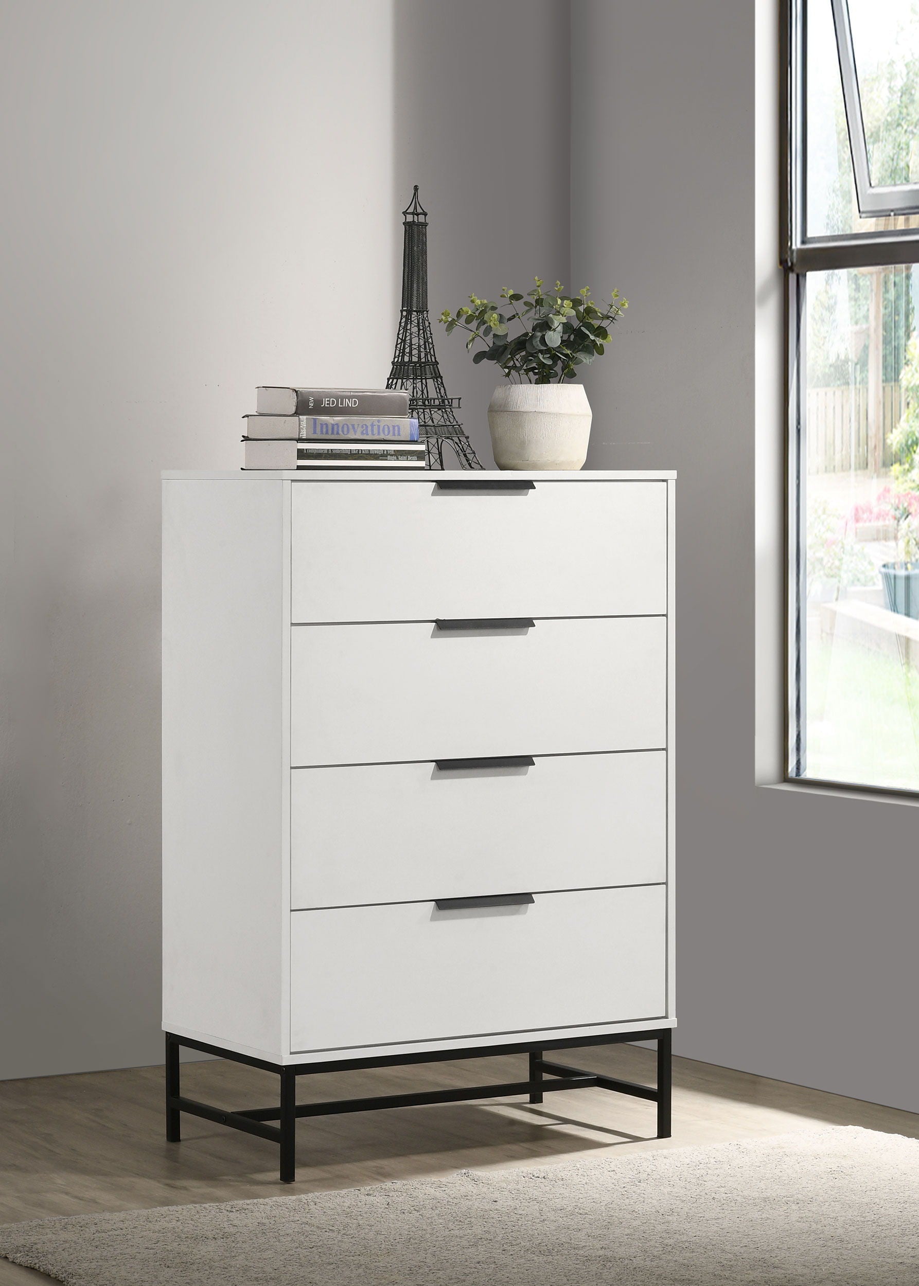 Coaster Fine Furniture Sonora - 4-Drawer Bedroom Chest - White | Meri Furniture
