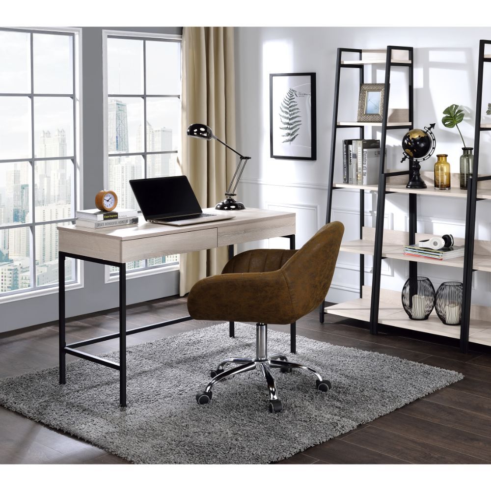 ACME Wendral - Desk - Natural & Black | Meri Furniture