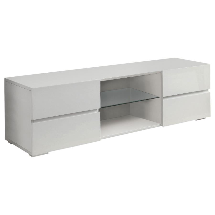 Coaster Fine Furniture Galvin - 4-Drawer Wood TV Stand - White High Gloss | Meri Furniture