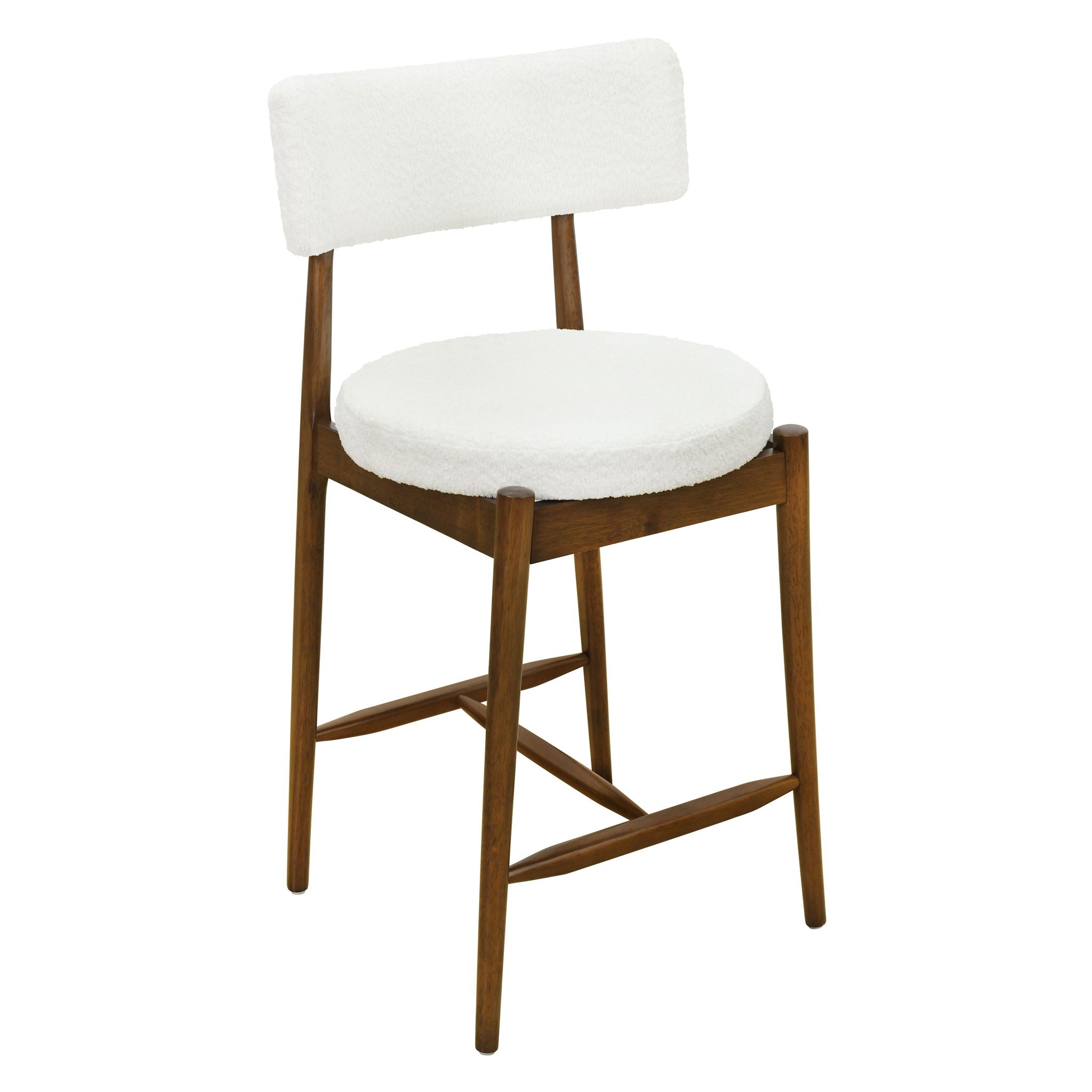 Mid Century Modern Counter Stools, Fabric Upholstered Chairs