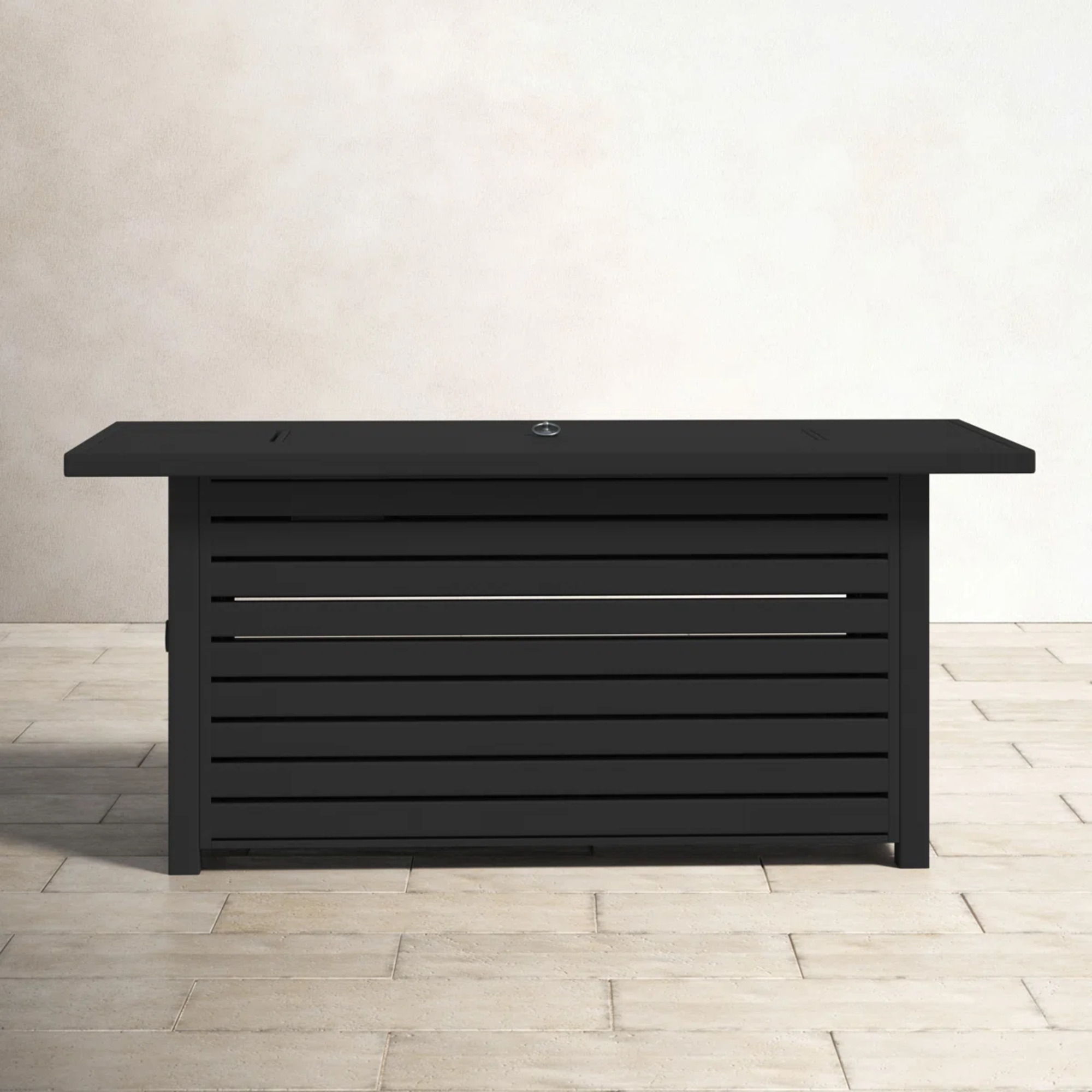 Propane / Gas Outdoor Fire Pit Table With Lid Durable Construction - Black