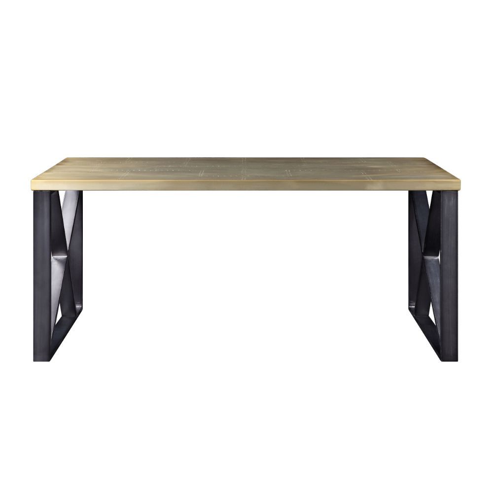 ACME Jennavieve - Desk - Gold Aluminum | Meri Furniture