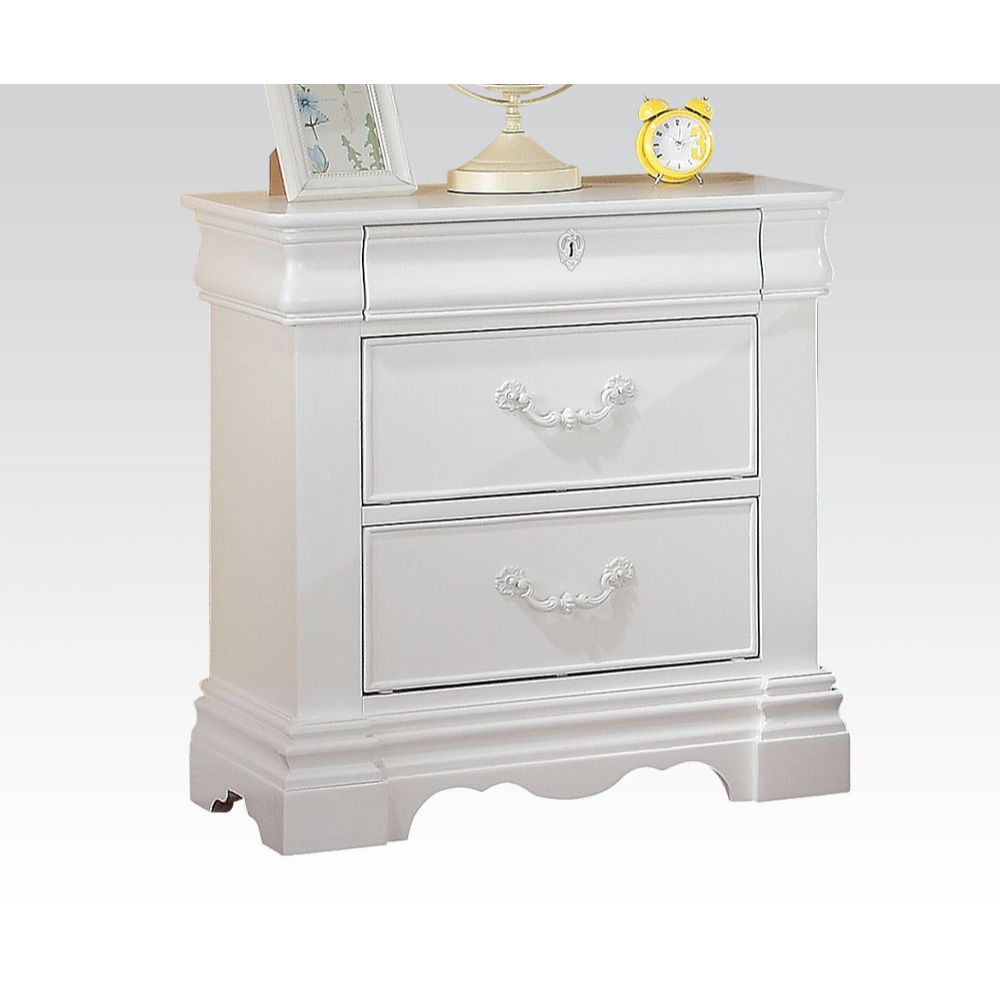 ACME Hidden Top Drawer w/Faux Key Decor • Drawer: GLIDE Center Metal (Kenlin), DT French Front & English Back, Felt-Lined Top Drawer | Meri Furniture