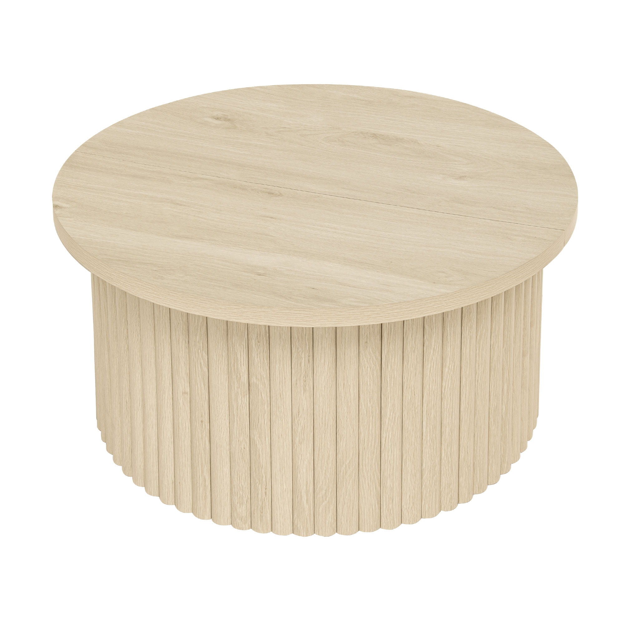 Coffee Table, Round Coffee Table, Modern Side Tables Accent End Table For Living Room, Apartment - Natural