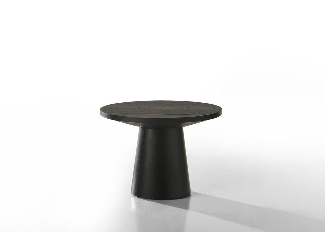 Jasper Ebony Black 22"W Round End Table with Pedestal Base