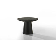 Jasper Ebony Black 22"W Round End Table with Pedestal Base