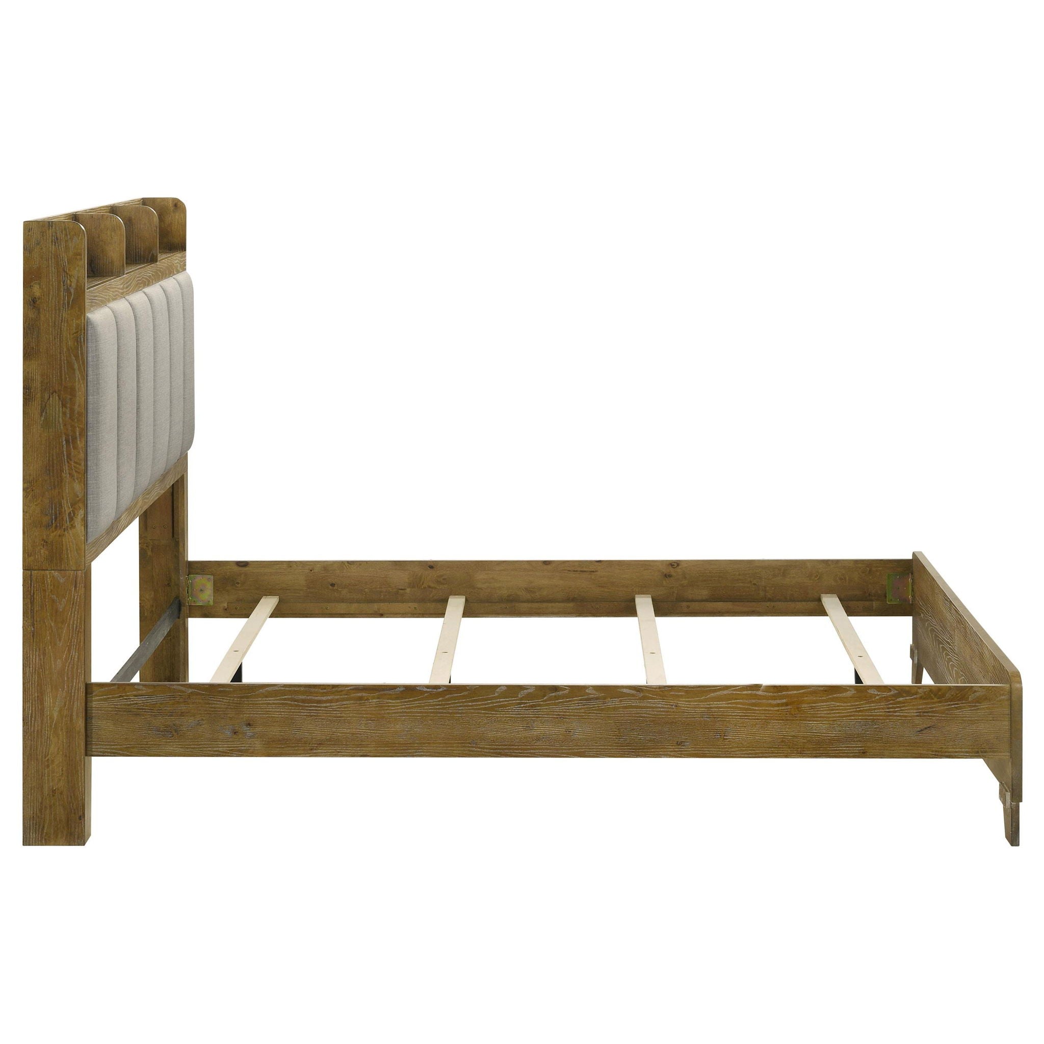 Henderson 57-inch Eastern King Bookcase Panel Bed Medium Oak