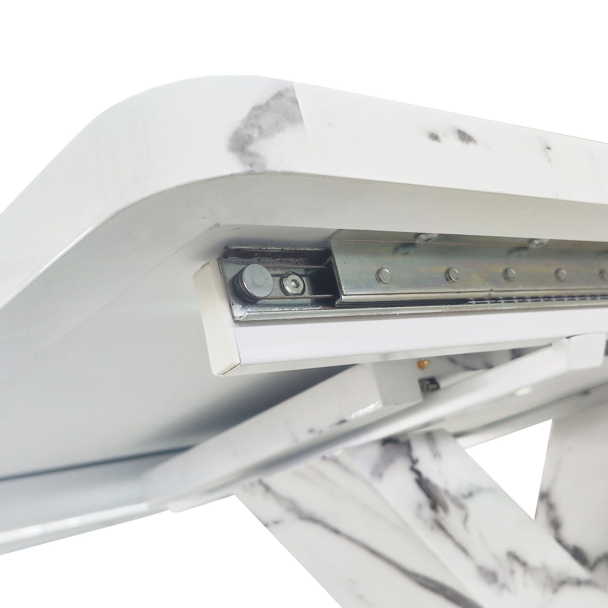 Modern Rectangle Dining Table With Stretchable TopAnd X Shape Legs