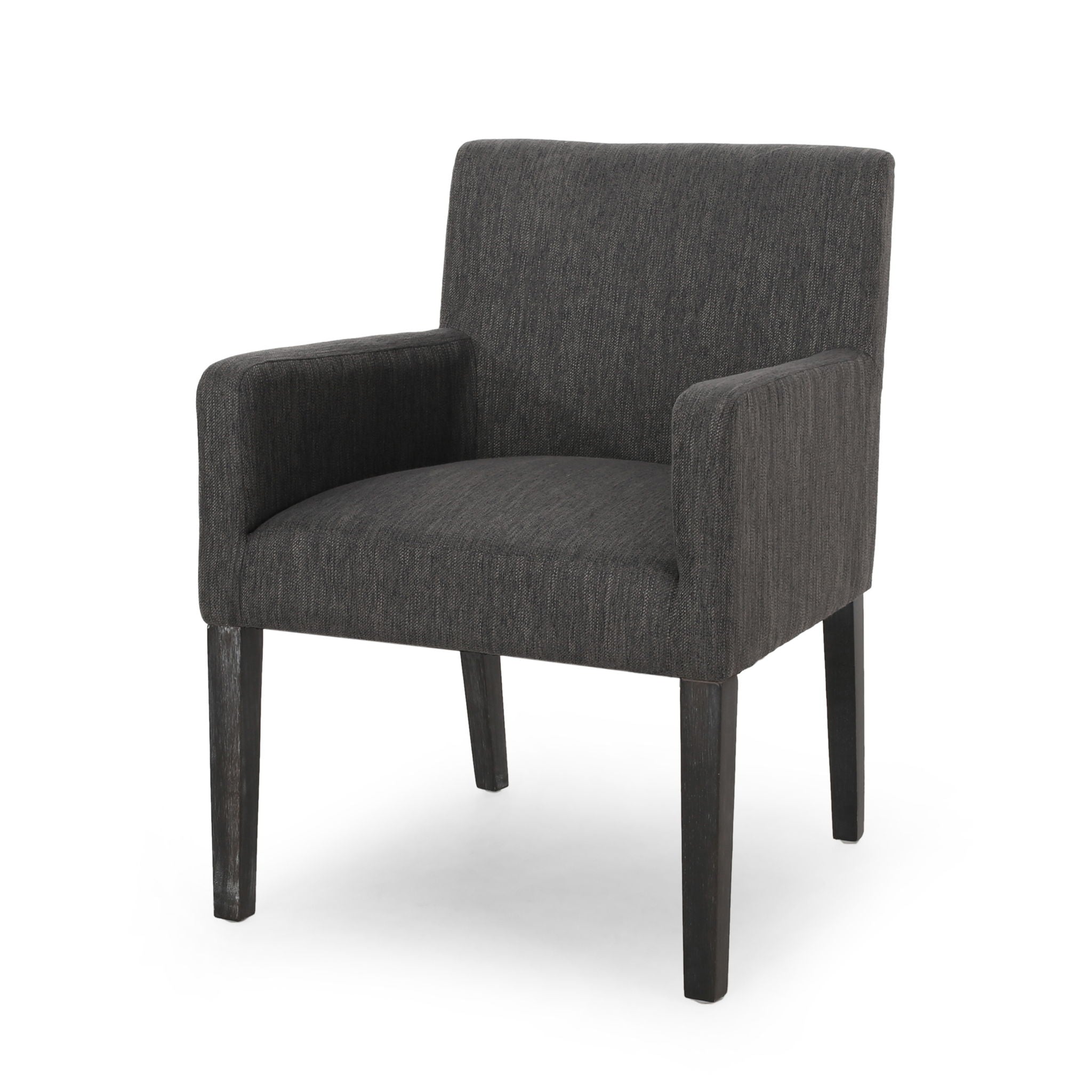 Contemporary Armchair With Track Arms - Charcoal