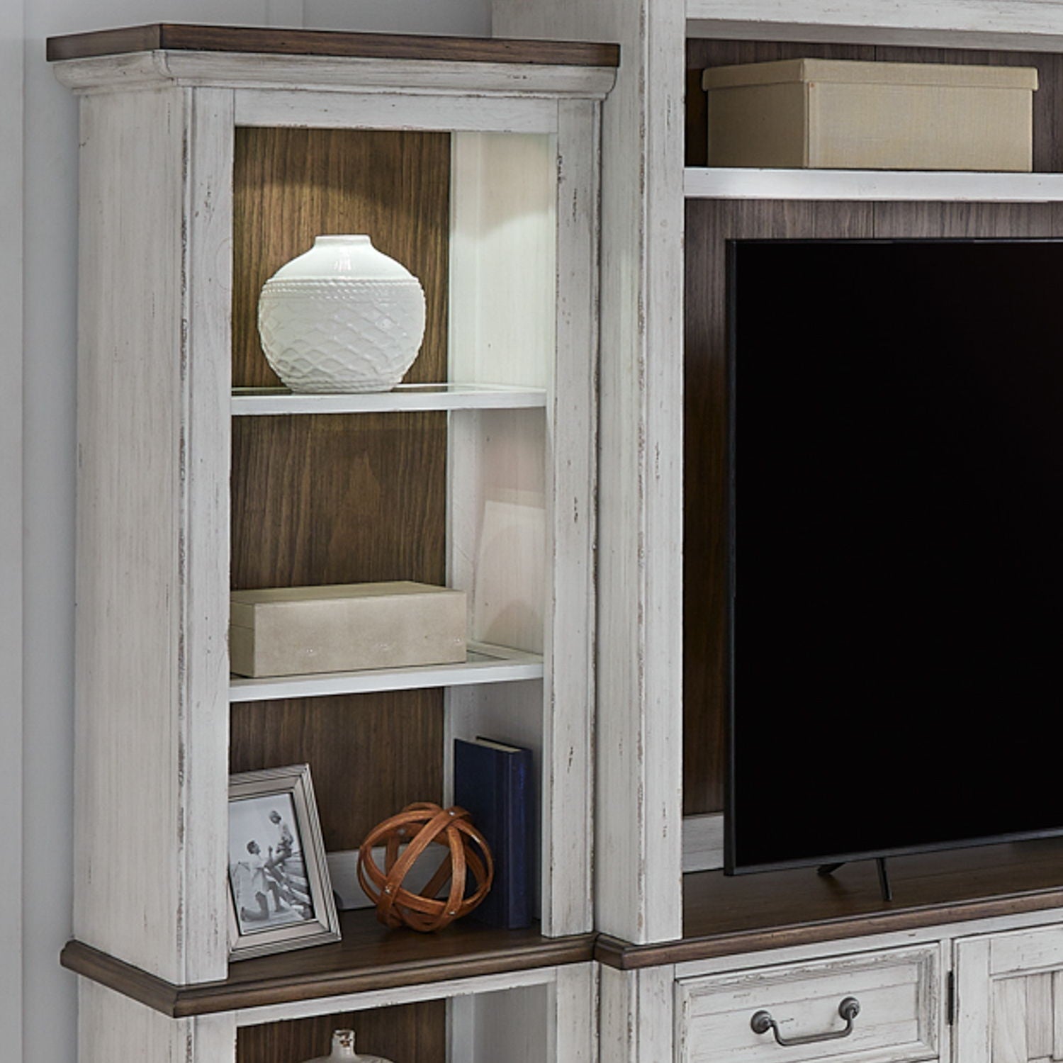 Liberty Furniture River Place - Left Pier Top - White | Meri Furniture