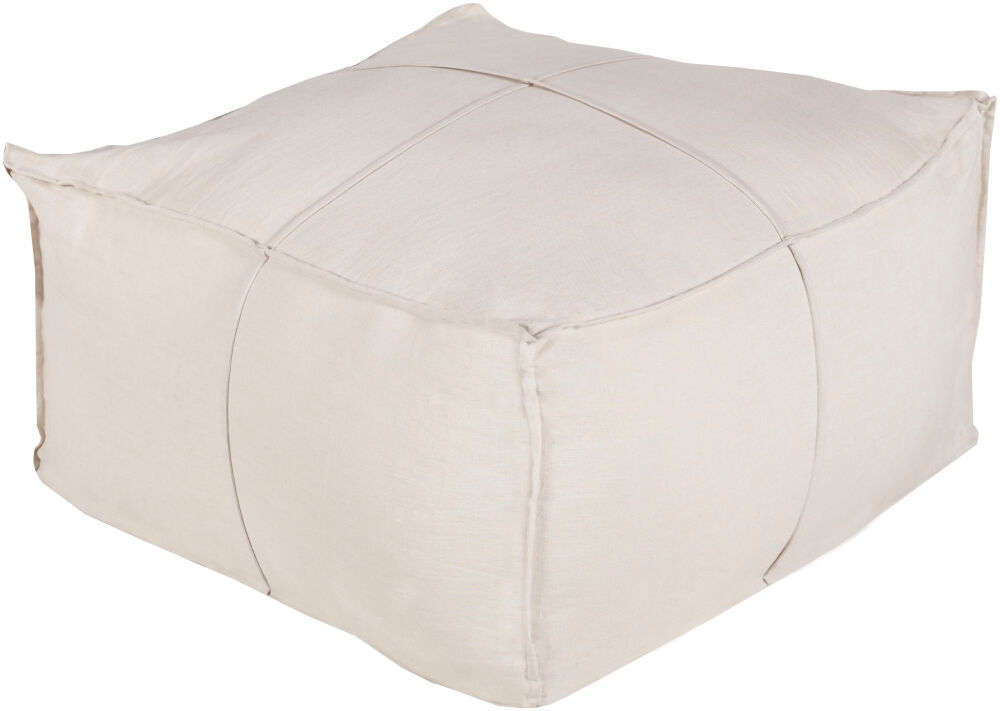 Solid Linen Pouf