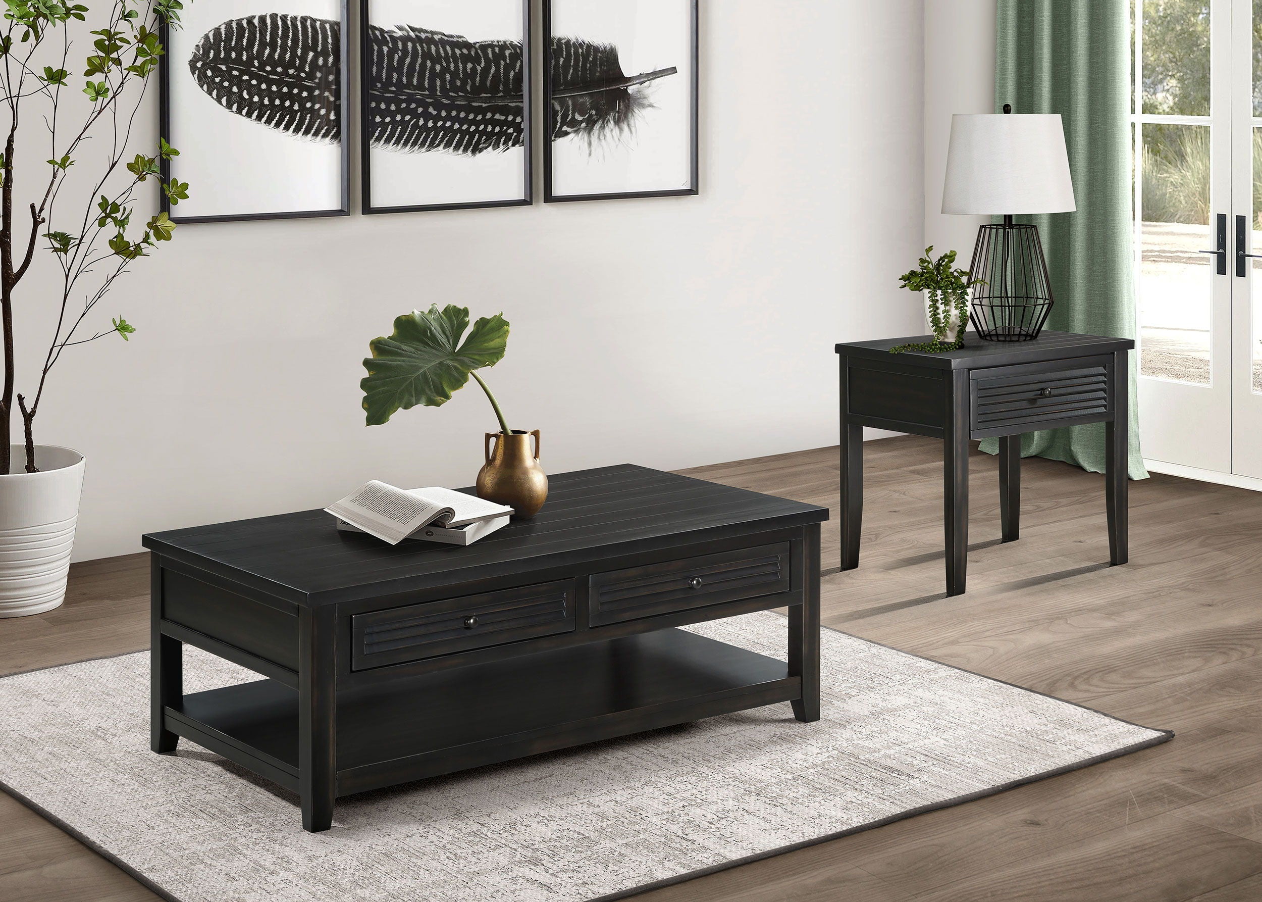 Coaster Fine Furniture Concord - 1-Drawer Square End Table - Distressed Java | Meri Furniture