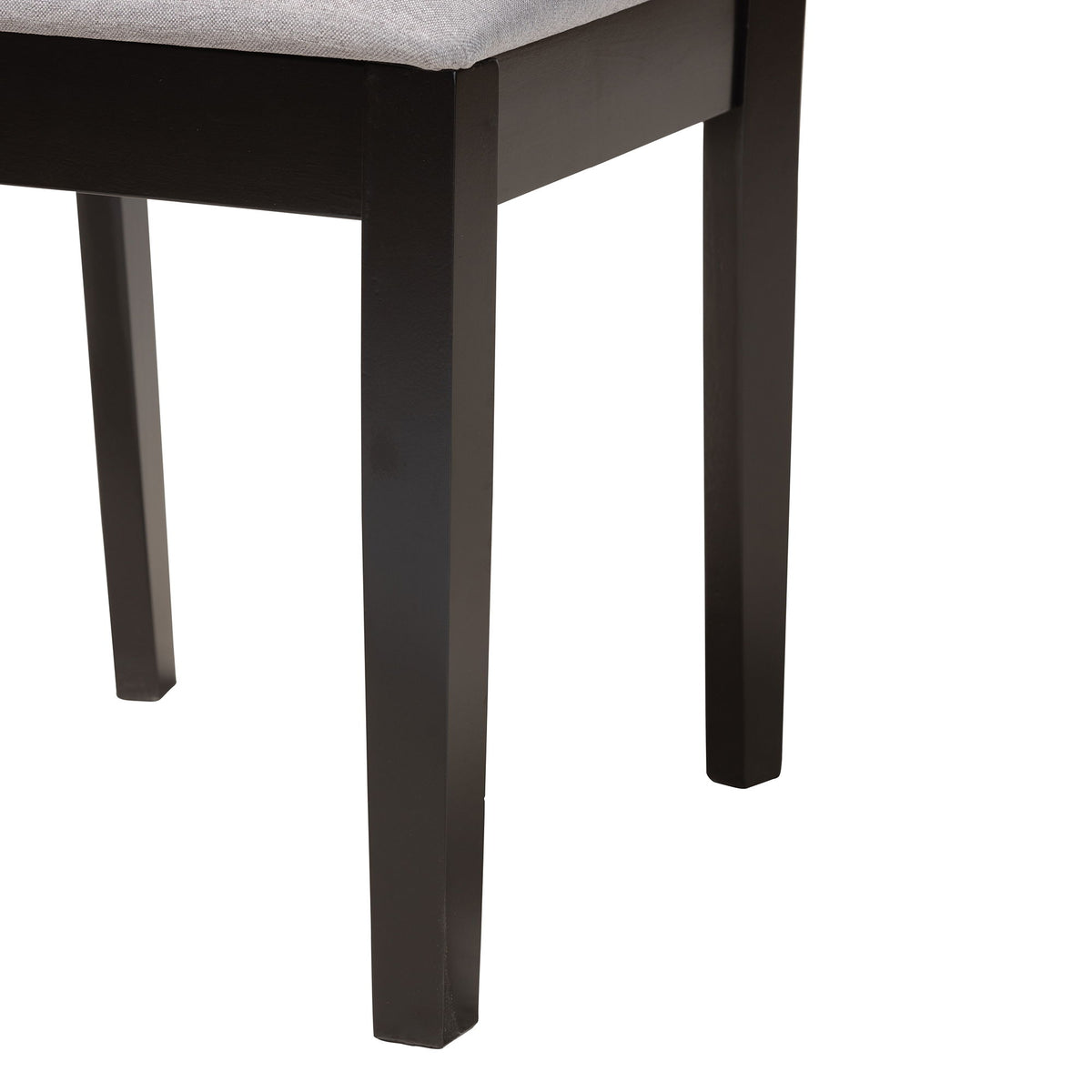 Genesis Modern Grey Fabric and Dark Brown Finished Wood 7-Piece Dining Set