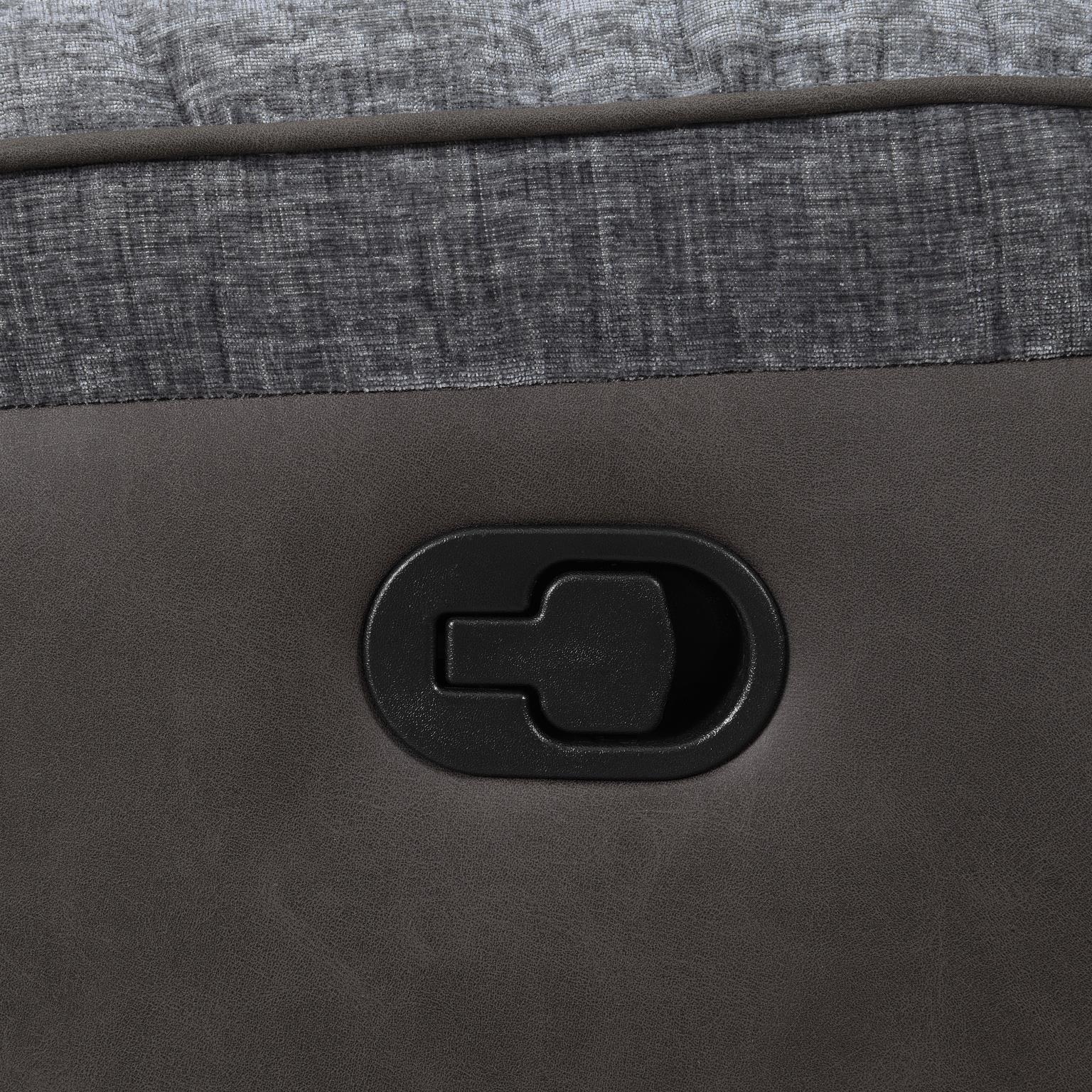 U177 - Motion Sofa With Drop Down Table - Charcoal Gray