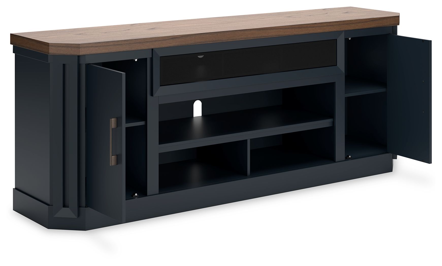 Signature Design by Ashley® Landocken - Brown / Blue - XL TV Stand W/Fireplace Option | Meri Furniture