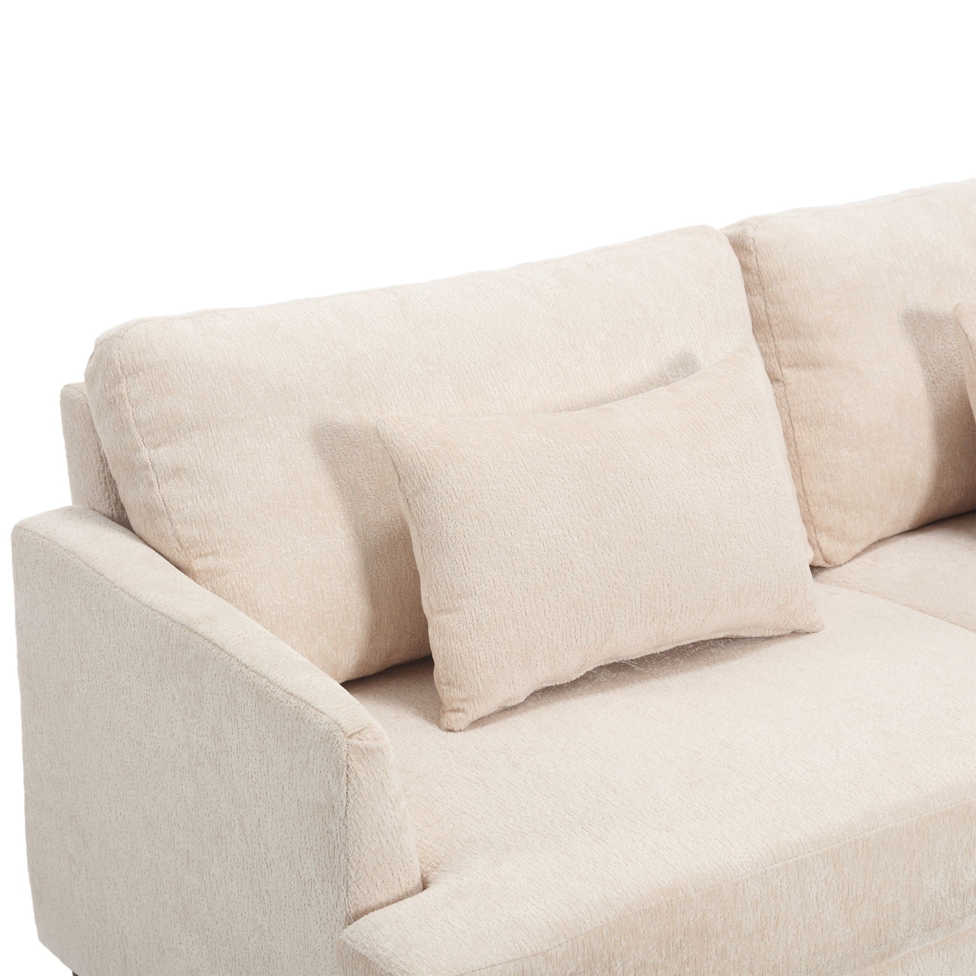 Mid Century Modern Fabric Loveseat Sofa, 2 Seat Upholstered Couch