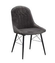 Abraham - Side Chair Set of 2) - Dark Gray Fabric & Black