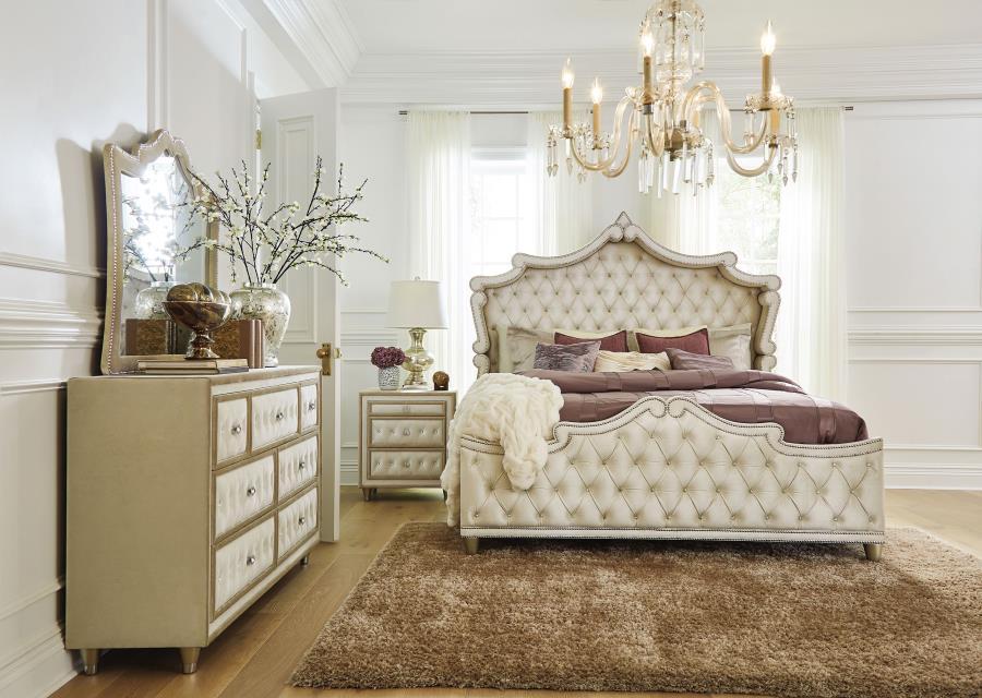 Coaster Fine Furniture Antonella - 7-Drawer Upholstered Dresser With Mirror | Meri Furniture