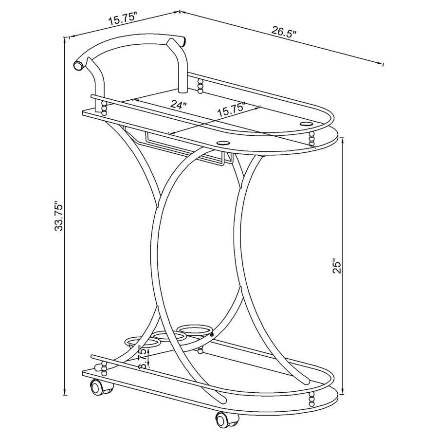 Coaster Fine Furniture Elfman - 2-Shelve Serving Cart | Meri Furniture
