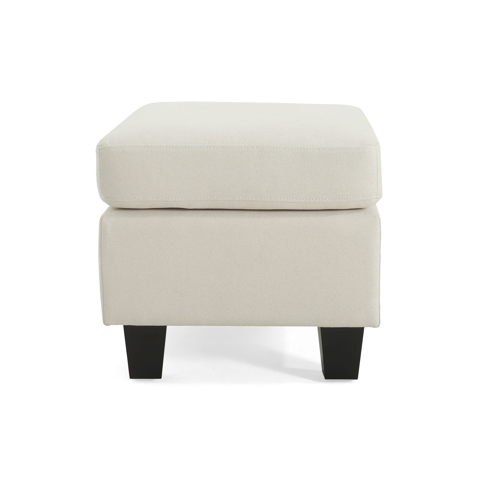 Springfield - Ottoman Contemporary Design Fabric Birch Wood Legs - Beige