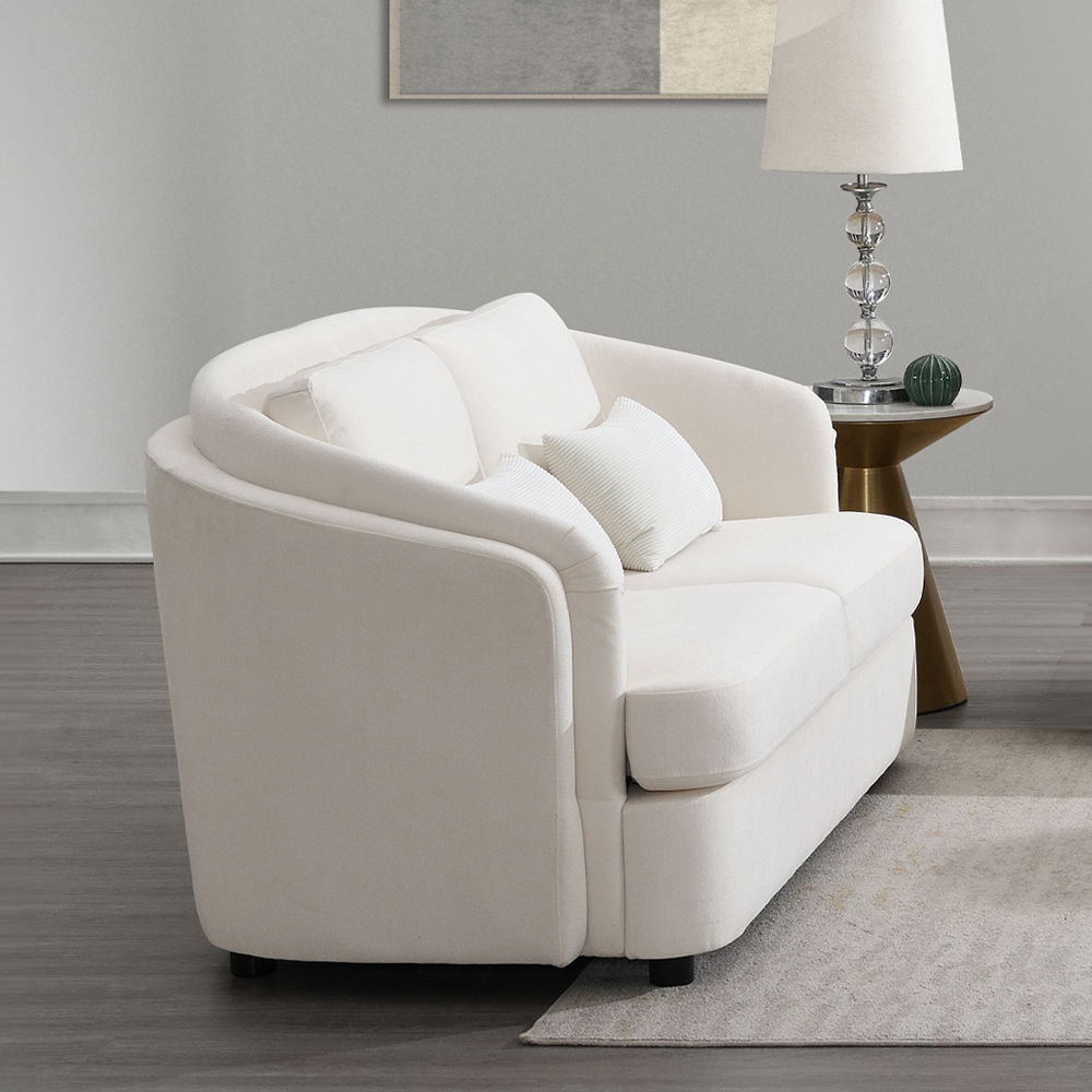 ACME Mariko - Loveseat With 2 Pillows - Beige Linen | Meri Furniture