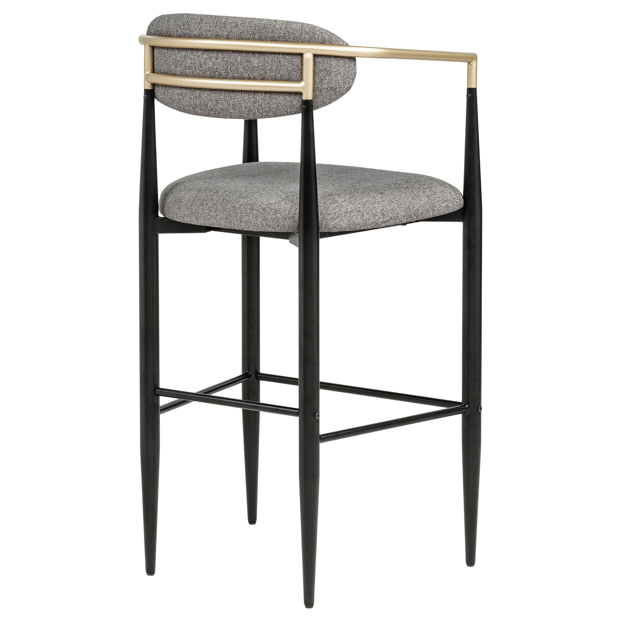 Tina Fabric Upholstered Bar Chair Dark Grey (Set of 2)